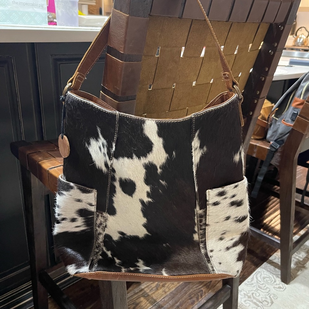 Cowprint shoulder bag